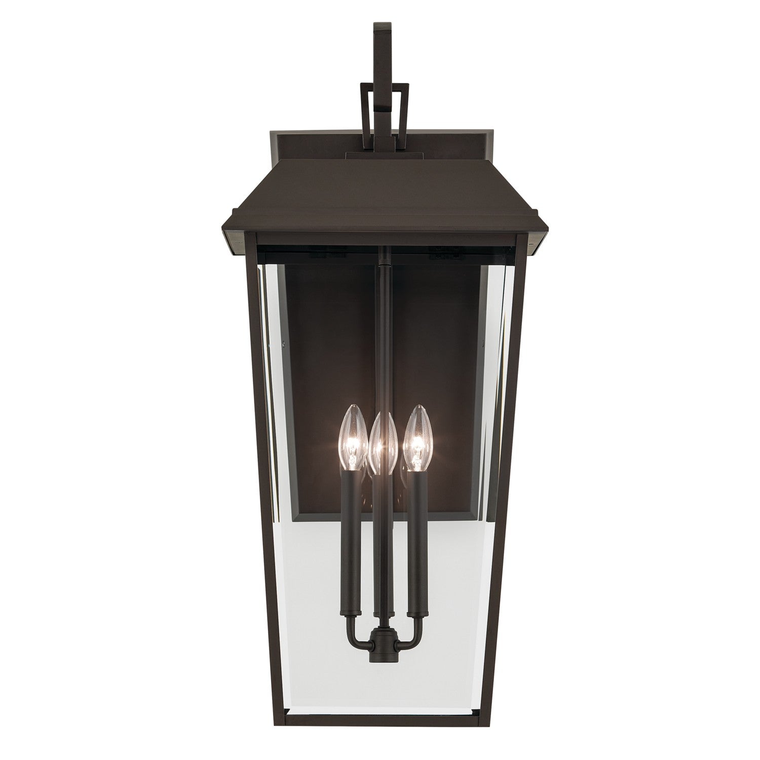 KICHLER 59121OZ Mathus 30.25 Inch 3 Light Outdoor Wall Light With Clear Glass In Olde Bronze
