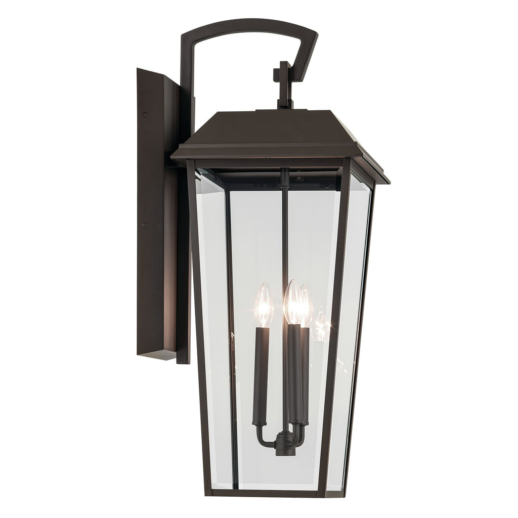 KICHLER 59121OZ Mathus 30.25 Inch 3 Light Outdoor Wall Light With Clear Glass In Olde Bronze
