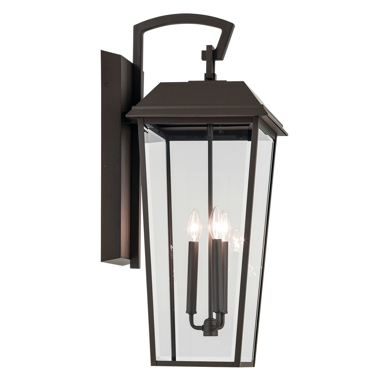 KICHLER 59121OZ Mathus 30.25 Inch 3 Light Outdoor Wall Light With Clear Glass In Olde Bronze