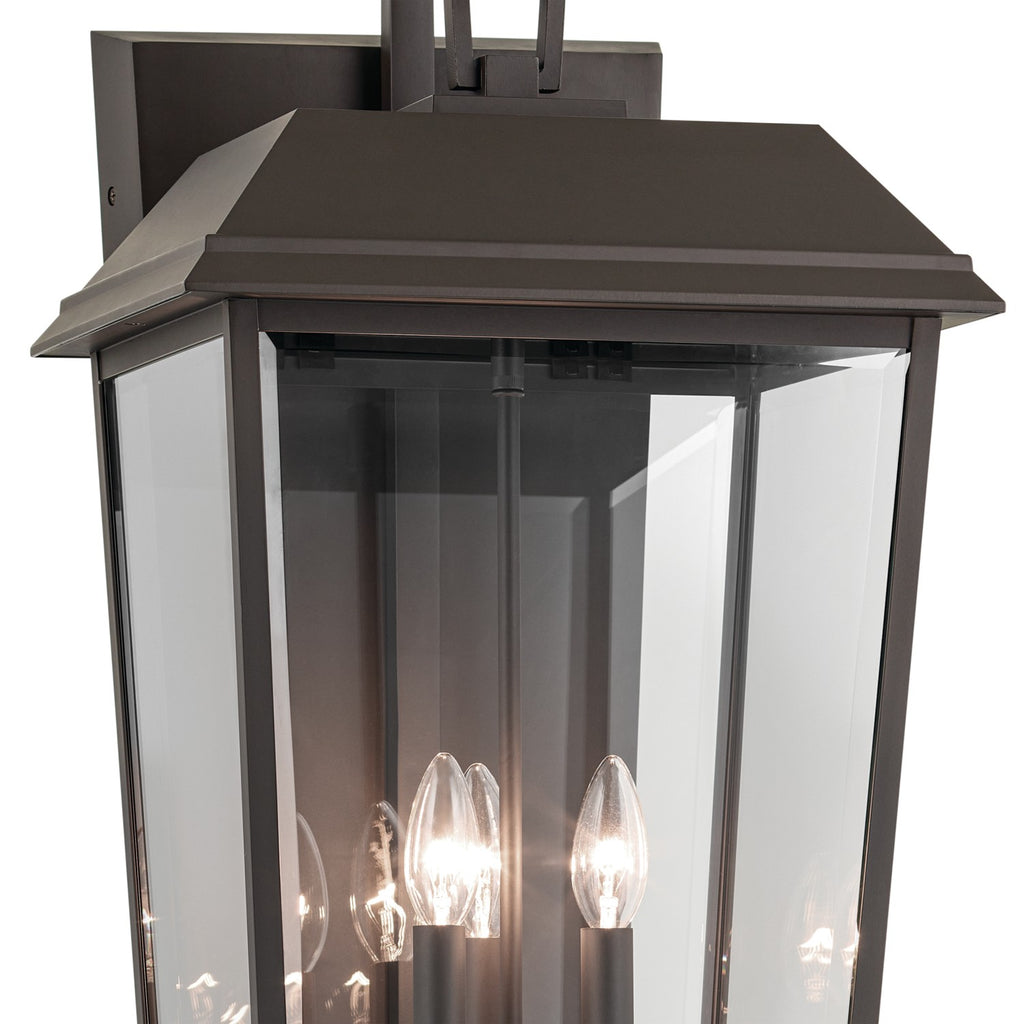 KICHLER 59121OZ Mathus 30.25 Inch 3 Light Outdoor Wall Light With Clear Glass In Olde Bronze