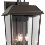 KICHLER 59121OZ Mathus 30.25 Inch 3 Light Outdoor Wall Light With Clear Glass In Olde Bronze