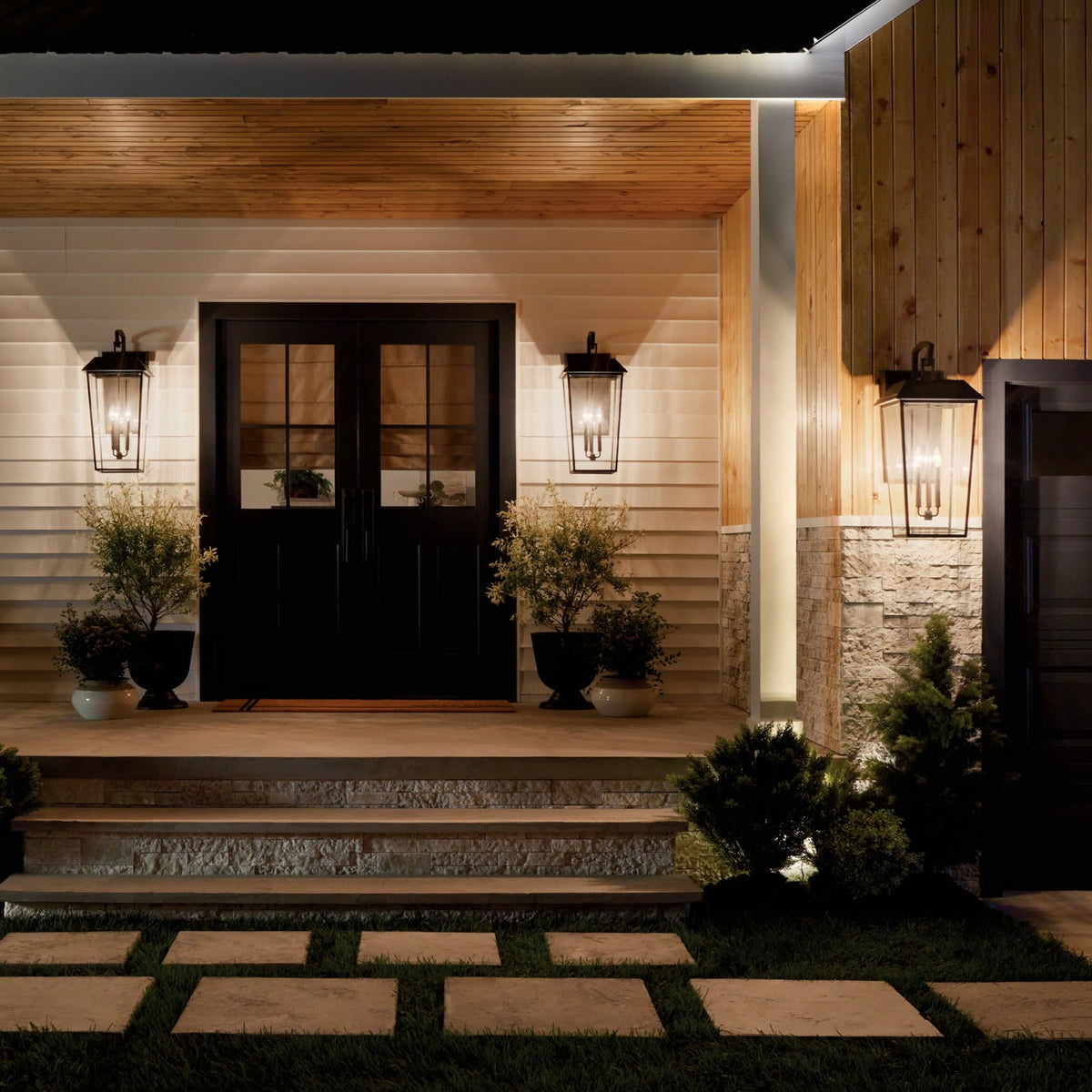 KICHLER 59121OZ Mathus 30.25 Inch 3 Light Outdoor Wall Light With Clear Glass In Olde Bronze