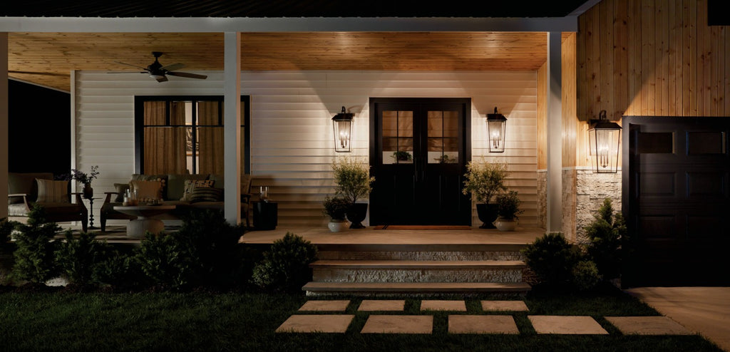 KICHLER 59121OZ Mathus 30.25 Inch 3 Light Outdoor Wall Light With Clear Glass In Olde Bronze