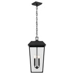 KICHLER 59122BKT Mathus 22 Inch 2 Light Outdoor Pendant With Clear Glass In Textured Black