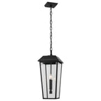 KICHLER 59122BKT Mathus 22 Inch 2 Light Outdoor Pendant With Clear Glass In Textured Black
