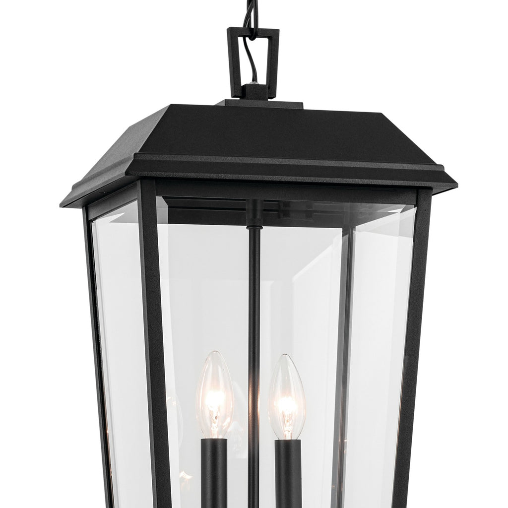 KICHLER 59122BKT Mathus 22 Inch 2 Light Outdoor Pendant With Clear Glass In Textured Black