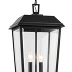 KICHLER 59122BKT Mathus 22 Inch 2 Light Outdoor Pendant With Clear Glass In Textured Black