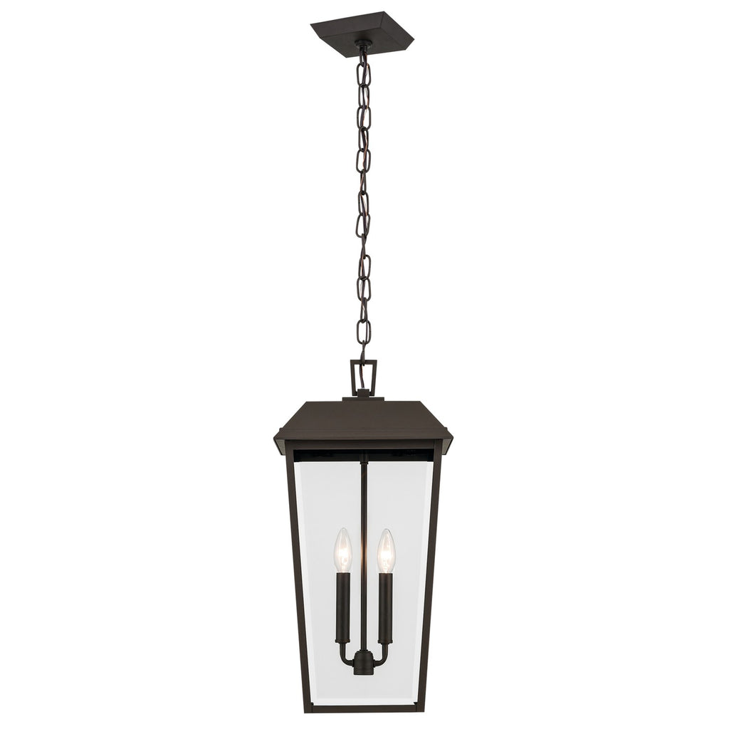 KICHLER 59122OZ Mathus 22 Inch 2 Light Outdoor Pendant With Clear Glass In Olde Bronze