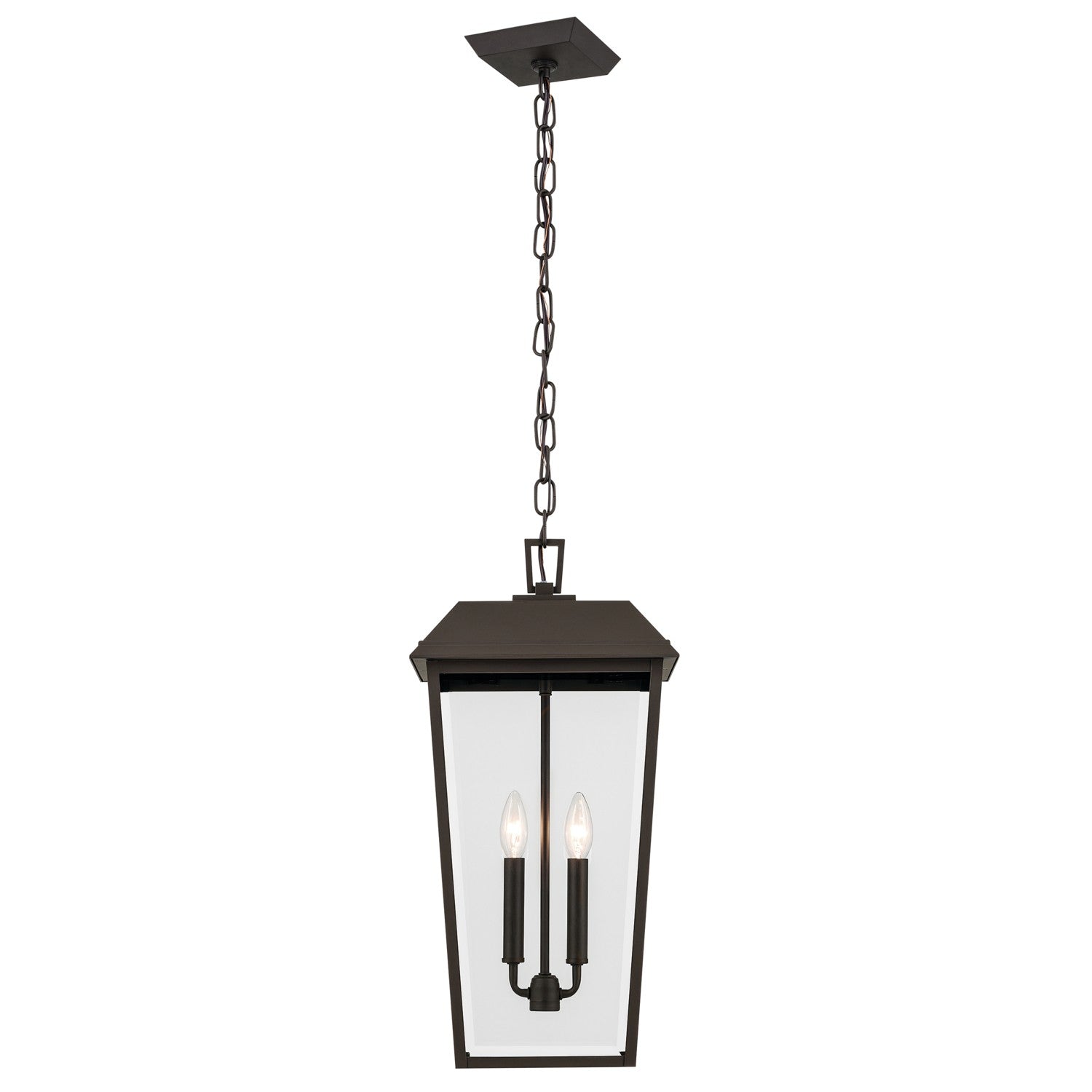 KICHLER 59122OZ Mathus 22 Inch 2 Light Outdoor Pendant With Clear Glass In Olde Bronze