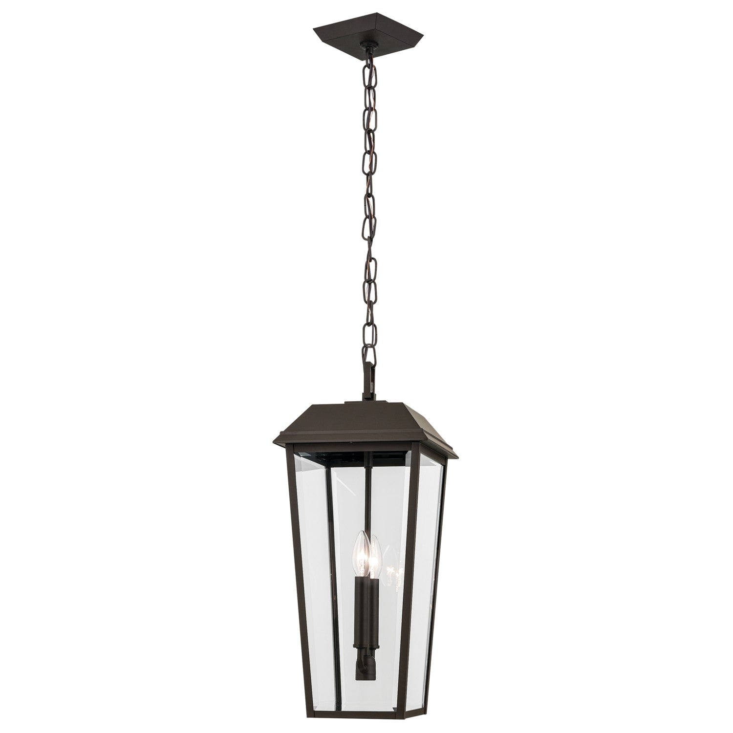 KICHLER 59122OZ Mathus 22 Inch 2 Light Outdoor Pendant With Clear Glass In Olde Bronze