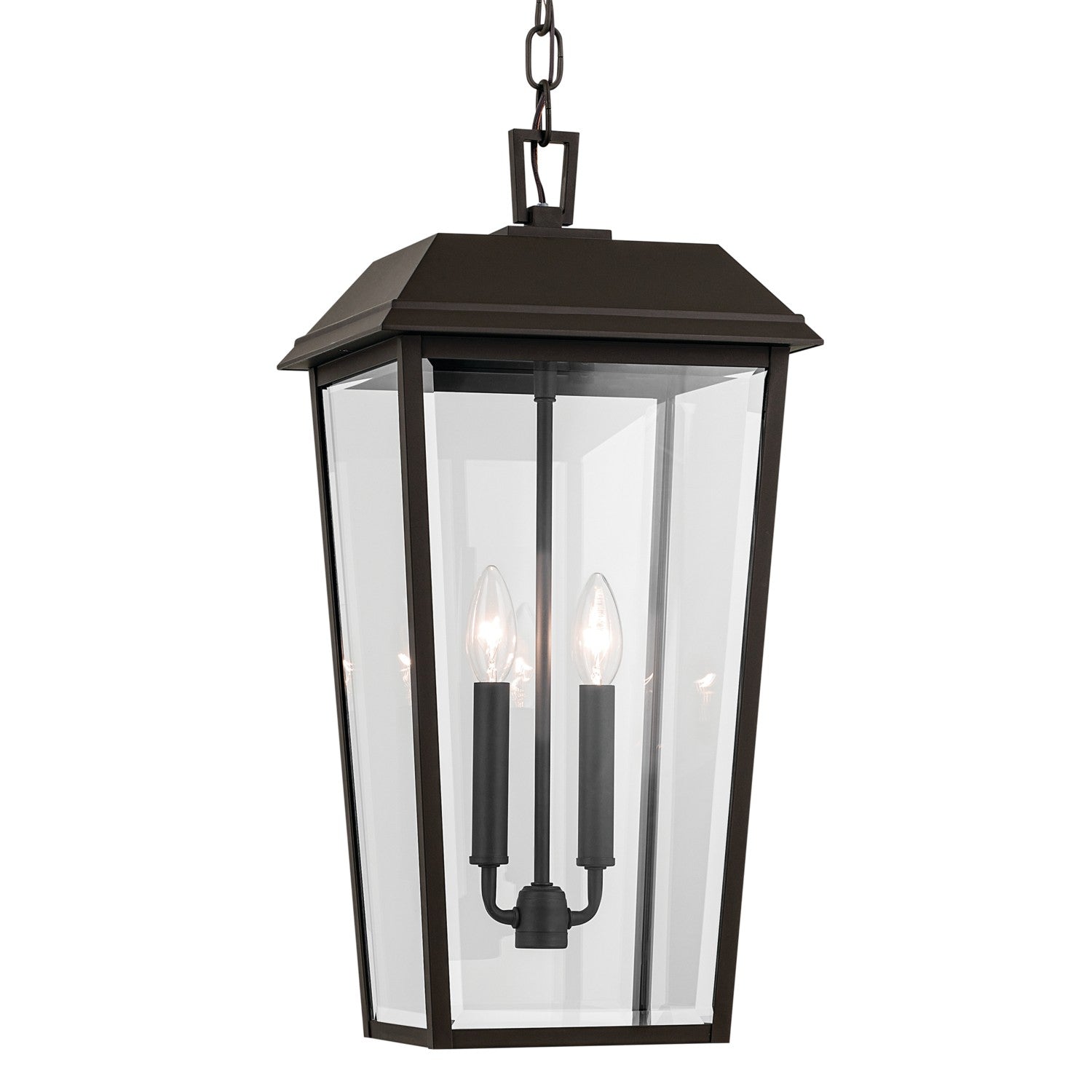 KICHLER 59122OZ Mathus 22 Inch 2 Light Outdoor Pendant With Clear Glass In Olde Bronze