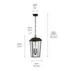 KICHLER 59122OZ Mathus 22 Inch 2 Light Outdoor Pendant With Clear Glass In Olde Bronze