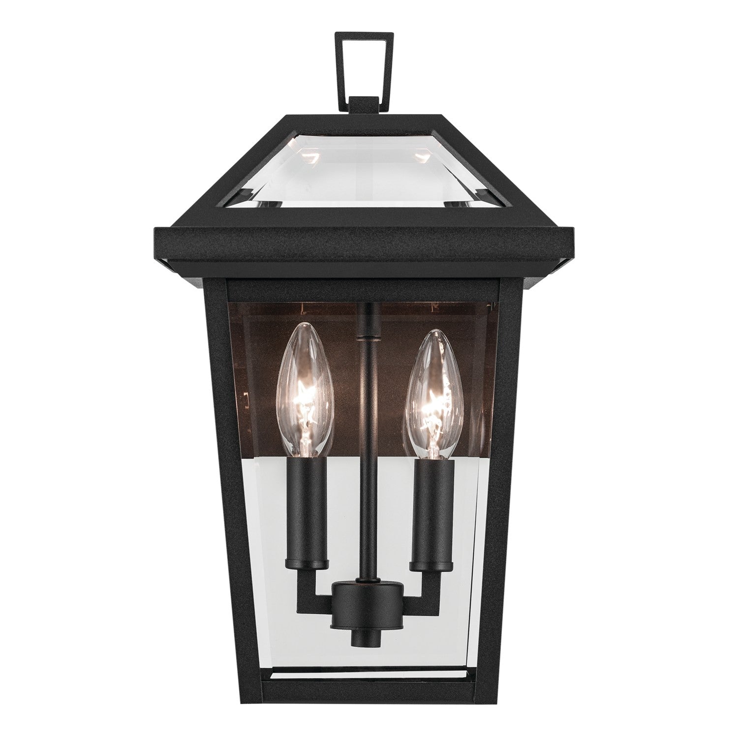 KICHLER 59125BKT Regence 14 Inch 2 Light Outdoor Wall Light With Clear Glass In Textured Black