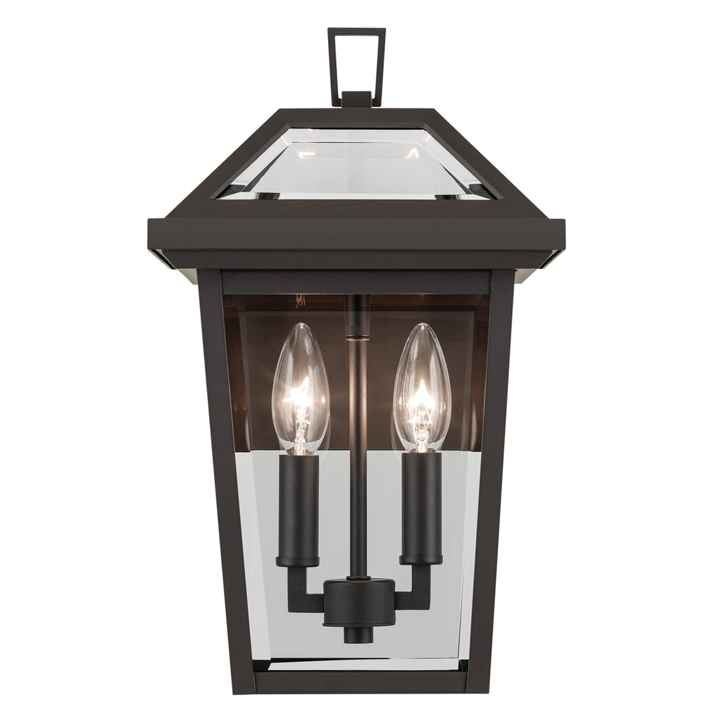 KICHLER 59125OZ Regence 14 Inch 2 Light Outdoor Wall Light With Clear Glass In Olde Bronze