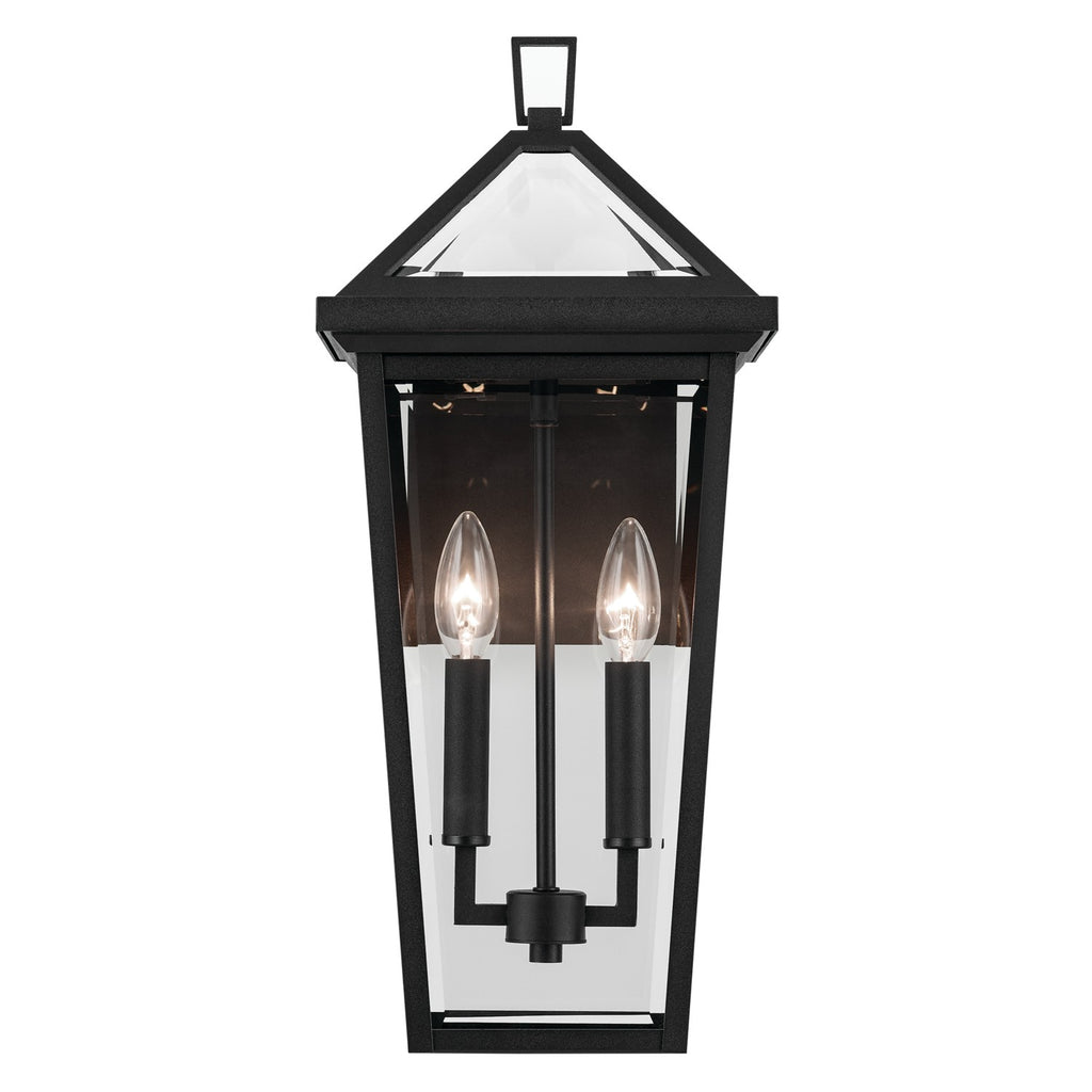 KICHLER 59126BKT Regence 19.25 Inch 2 Light Outdoor Wall Light With Clear Glass In Textured Black