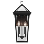 KICHLER 59126BKT Regence 19.25 Inch 2 Light Outdoor Wall Light With Clear Glass In Textured Black
