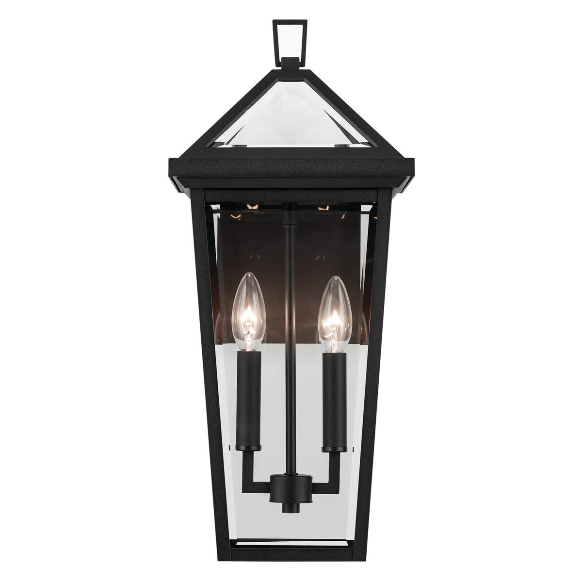 KICHLER 59126BKT Regence 19.25 Inch 2 Light Outdoor Wall Light With Clear Glass In Textured Black