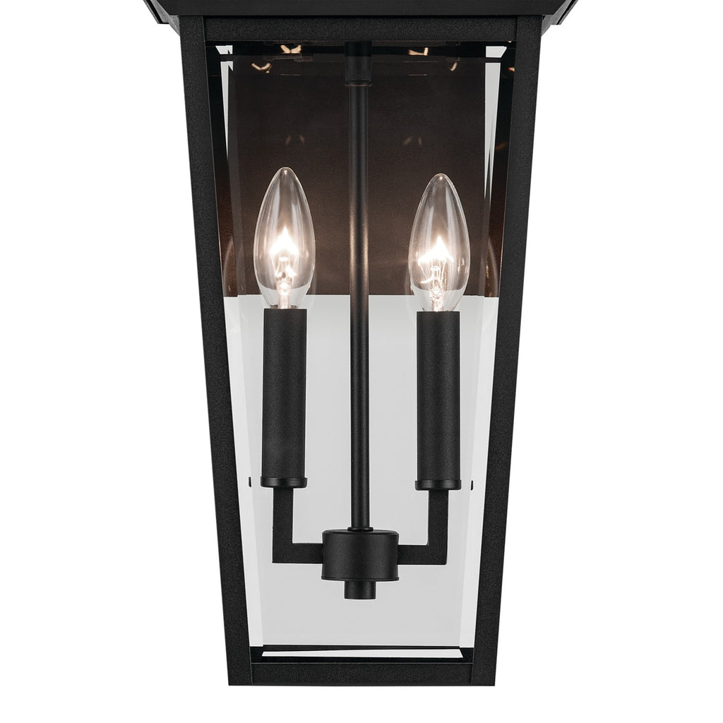 KICHLER 59126BKT Regence 19.25 Inch 2 Light Outdoor Wall Light With Clear Glass In Textured Black