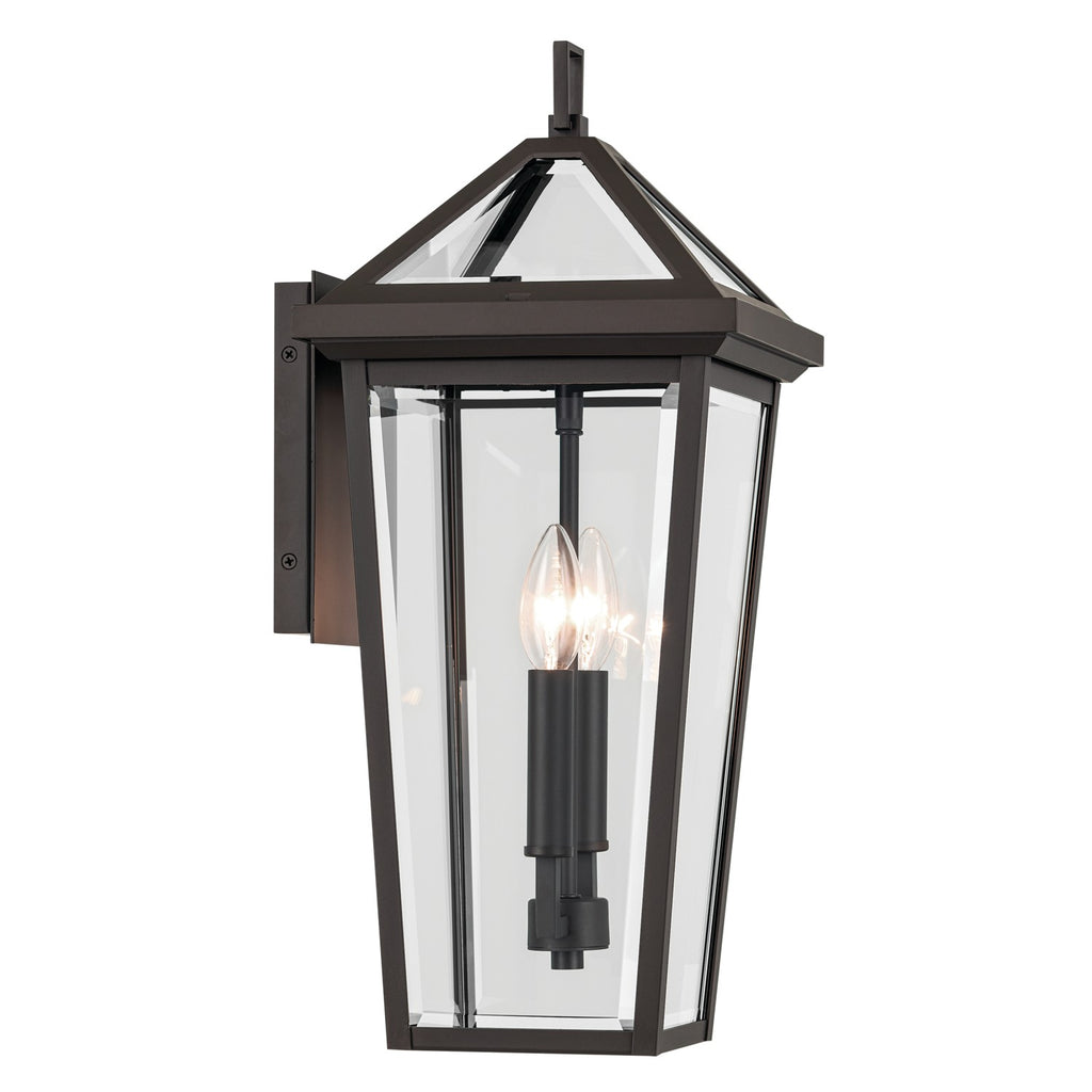 KICHLER 59126OZ Regence 19.25 Inch 2 Light Outdoor Wall Light With Clear Glass In Olde Bronze