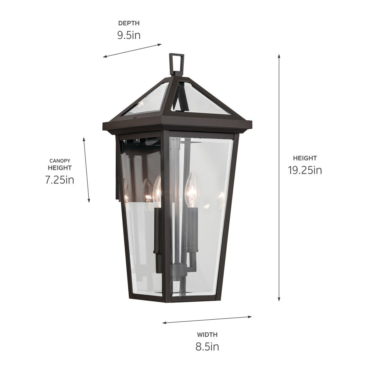 KICHLER 59126OZ Regence 19.25 Inch 2 Light Outdoor Wall Light With Clear Glass In Olde Bronze