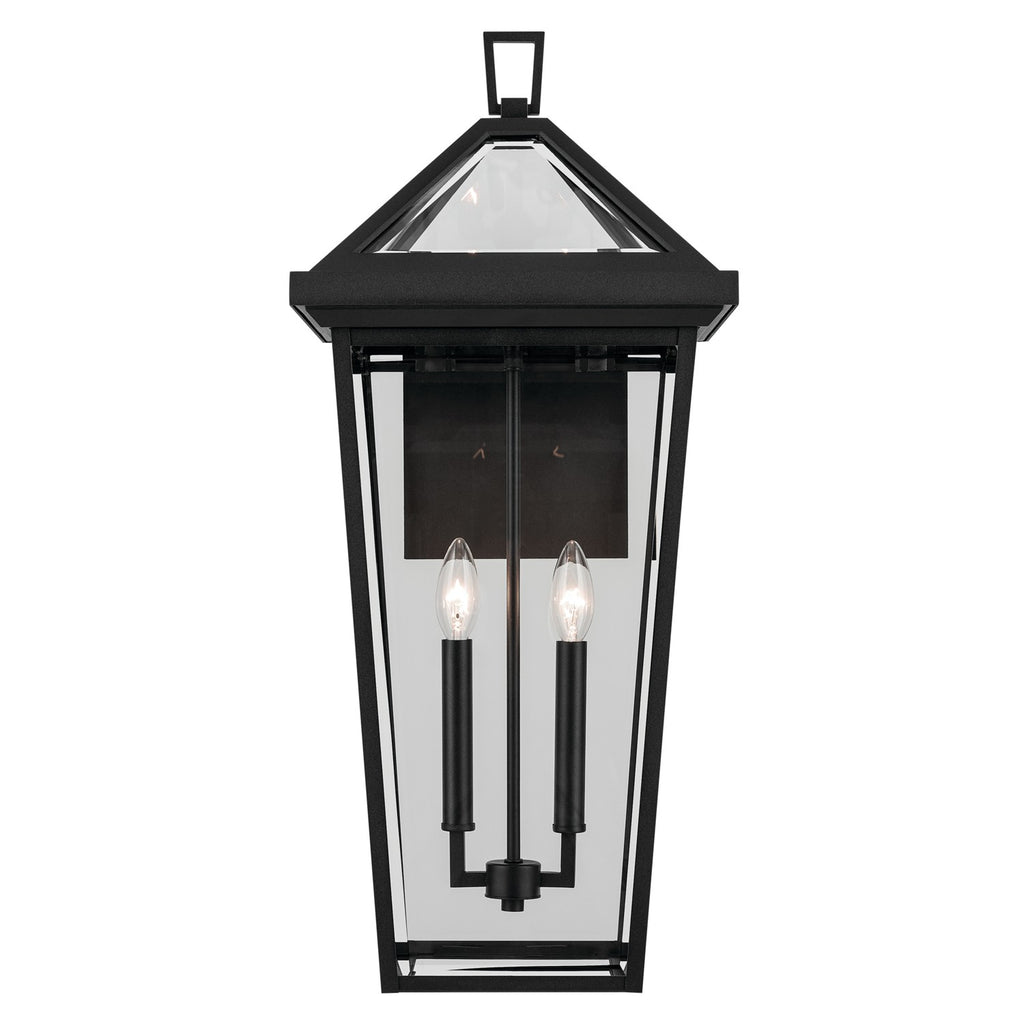 KICHLER 59127BKT Regence 26 Inch 2 Light Outdoor Wall Light With Clear Glass In Textured Black