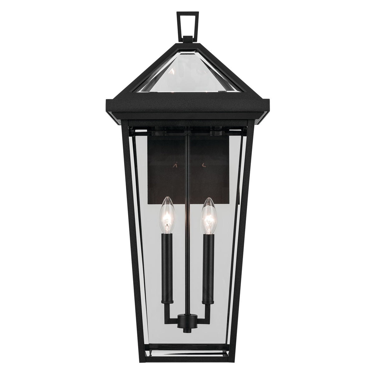 KICHLER 59127BKT Regence 26 Inch 2 Light Outdoor Wall Light With Clear Glass In Textured Black