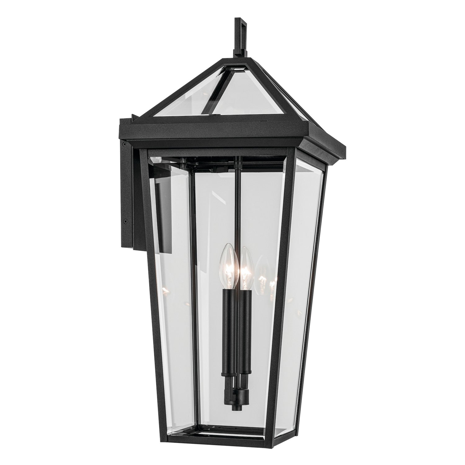 KICHLER 59127BKT Regence 26 Inch 2 Light Outdoor Wall Light With Clear Glass In Textured Black