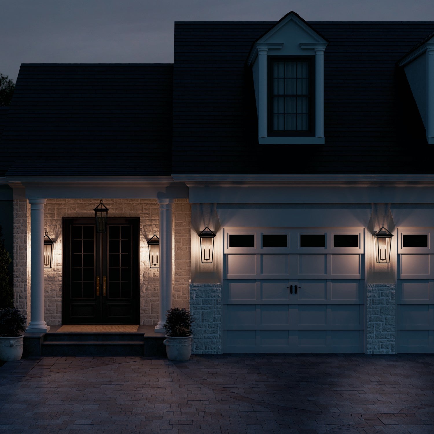 KICHLER 59127BKT Regence 26 Inch 2 Light Outdoor Wall Light With Clear Glass In Textured Black