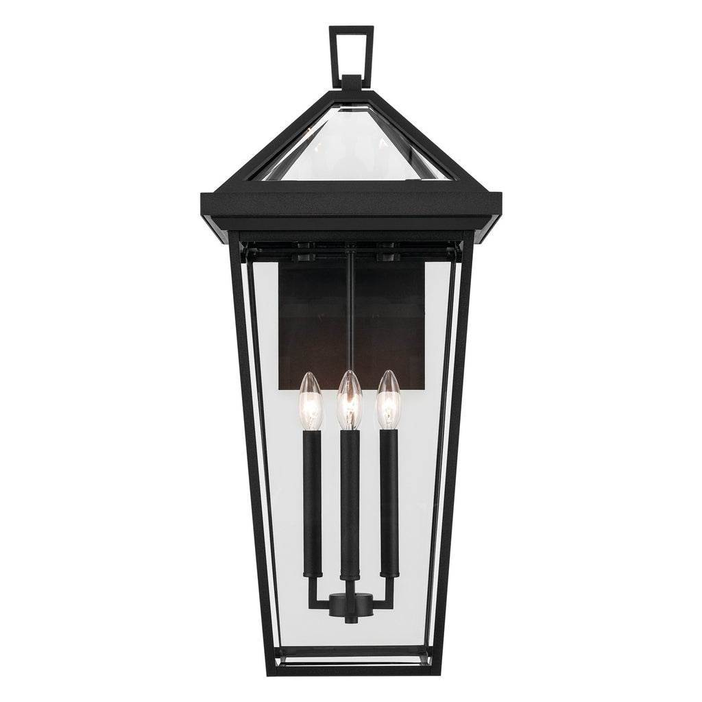 KICHLER 59128BKT Regence 30.25 Inch 4 Light Outdoor Wall Light With Clear Glass In Textured Black
