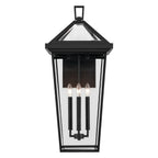 KICHLER 59128BKT Regence 30.25 Inch 4 Light Outdoor Wall Light With Clear Glass In Textured Black