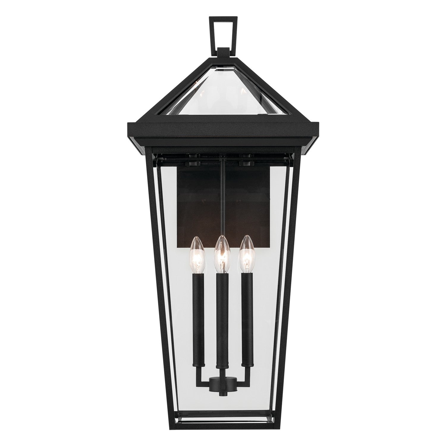KICHLER 59128BKT Regence 30.25 Inch 4 Light Outdoor Wall Light With Clear Glass In Textured Black