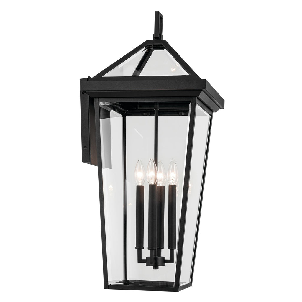 KICHLER 59128BKT Regence 30.25 Inch 4 Light Outdoor Wall Light With Clear Glass In Textured Black