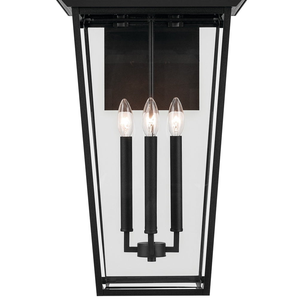 KICHLER 59128BKT Regence 30.25 Inch 4 Light Outdoor Wall Light With Clear Glass In Textured Black
