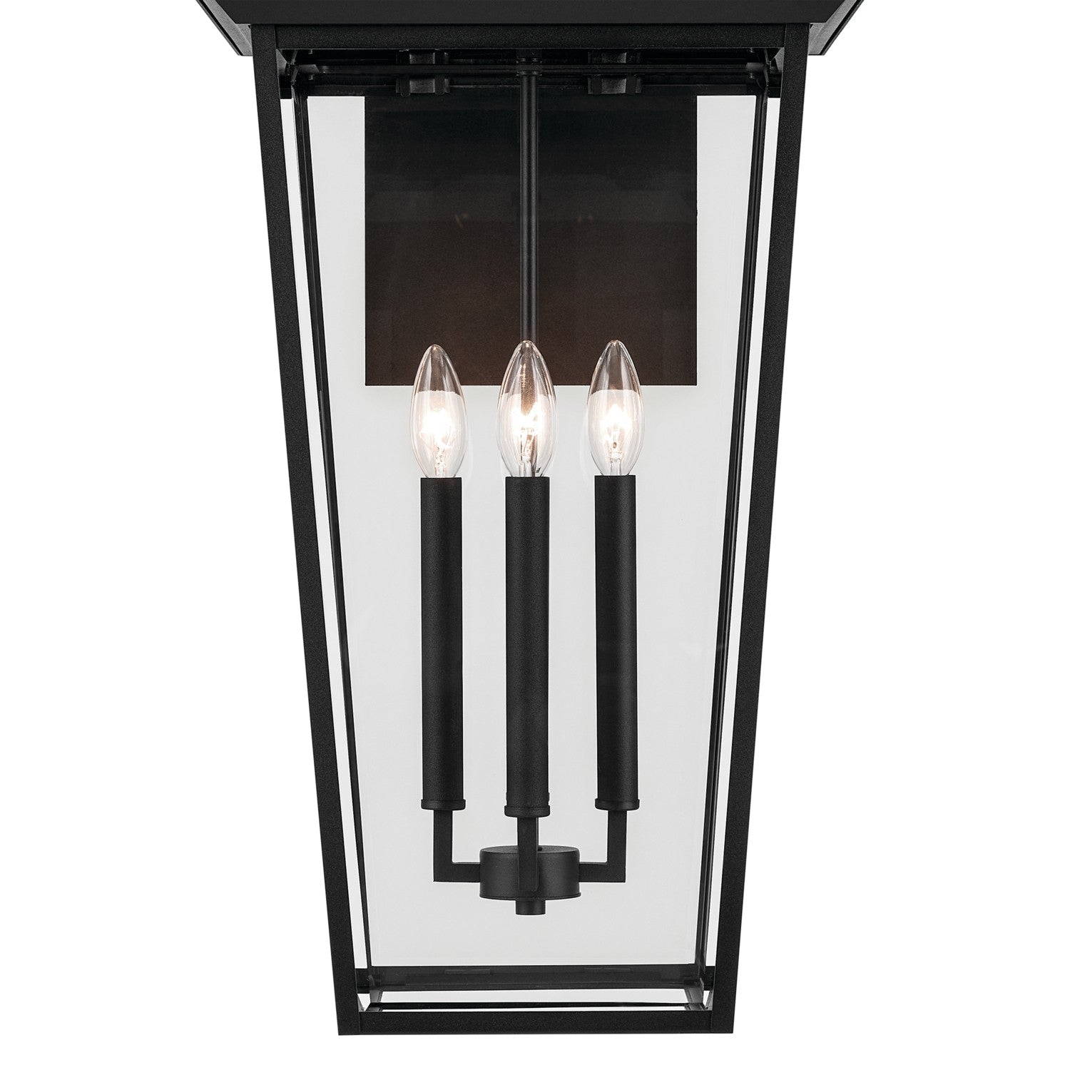KICHLER 59128BKT Regence 30.25 Inch 4 Light Outdoor Wall Light With Clear Glass In Textured Black