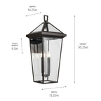 KICHLER 59128OZ Regence 30.25 Inch 4 Light Outdoor Wall Light With Clear Glass In Olde Bronze
