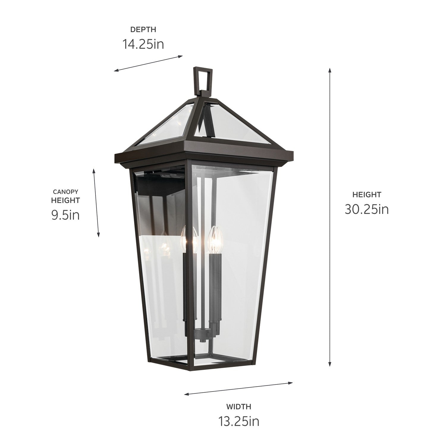 KICHLER 59128OZ Regence 30.25 Inch 4 Light Outdoor Wall Light With Clear Glass In Olde Bronze