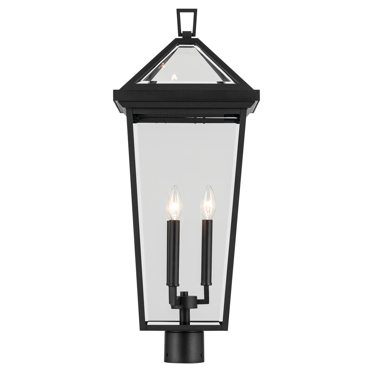 KICHLER 59129BKT Regence 28.75 Inch 3 Light Outdoor Post Light With Clear Glass In Textured Black