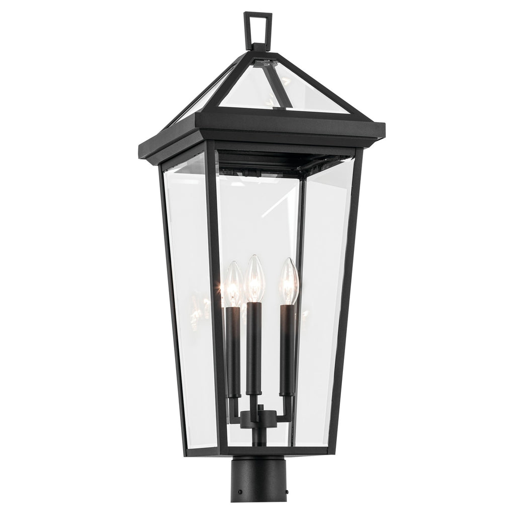 KICHLER 59129BKT Regence 28.75 Inch 3 Light Outdoor Post Light With Clear Glass In Textured Black