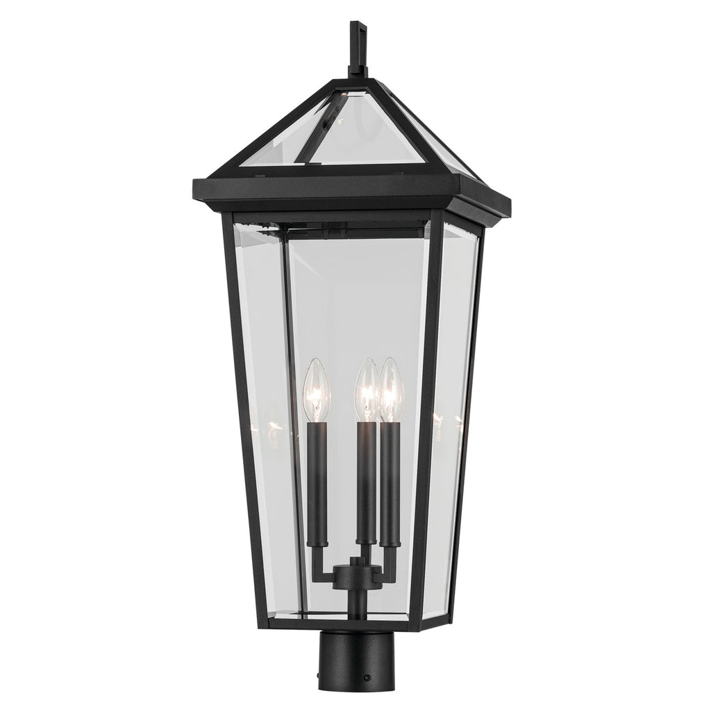 KICHLER 59129BKT Regence 28.75 Inch 3 Light Outdoor Post Light With Clear Glass In Textured Black