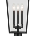 KICHLER 59129BKT Regence 28.75 Inch 3 Light Outdoor Post Light With Clear Glass In Textured Black