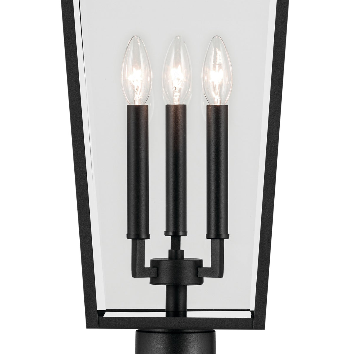 KICHLER 59129BKT Regence 28.75 Inch 3 Light Outdoor Post Light With Clear Glass In Textured Black