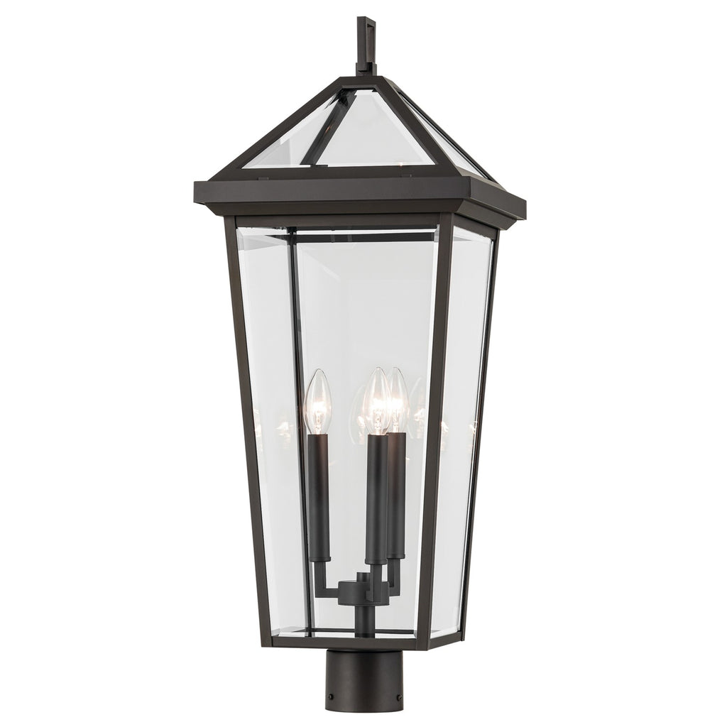 KICHLER 59129OZ Regence 28.75 Inch 3 Light Outdoor Post Light With Clear Glass In Olde Bronze