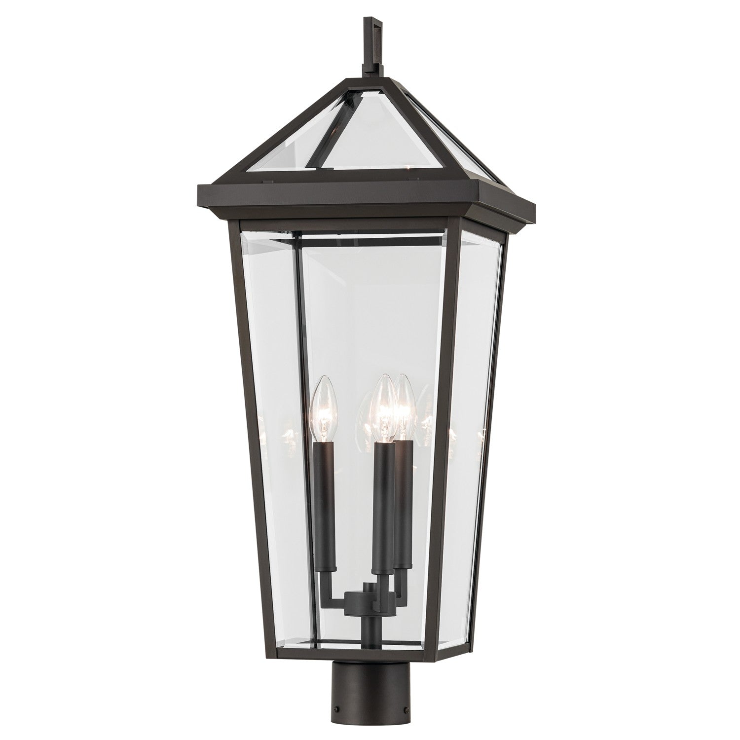 KICHLER 59129OZ Regence 28.75 Inch 3 Light Outdoor Post Light With Clear Glass In Olde Bronze