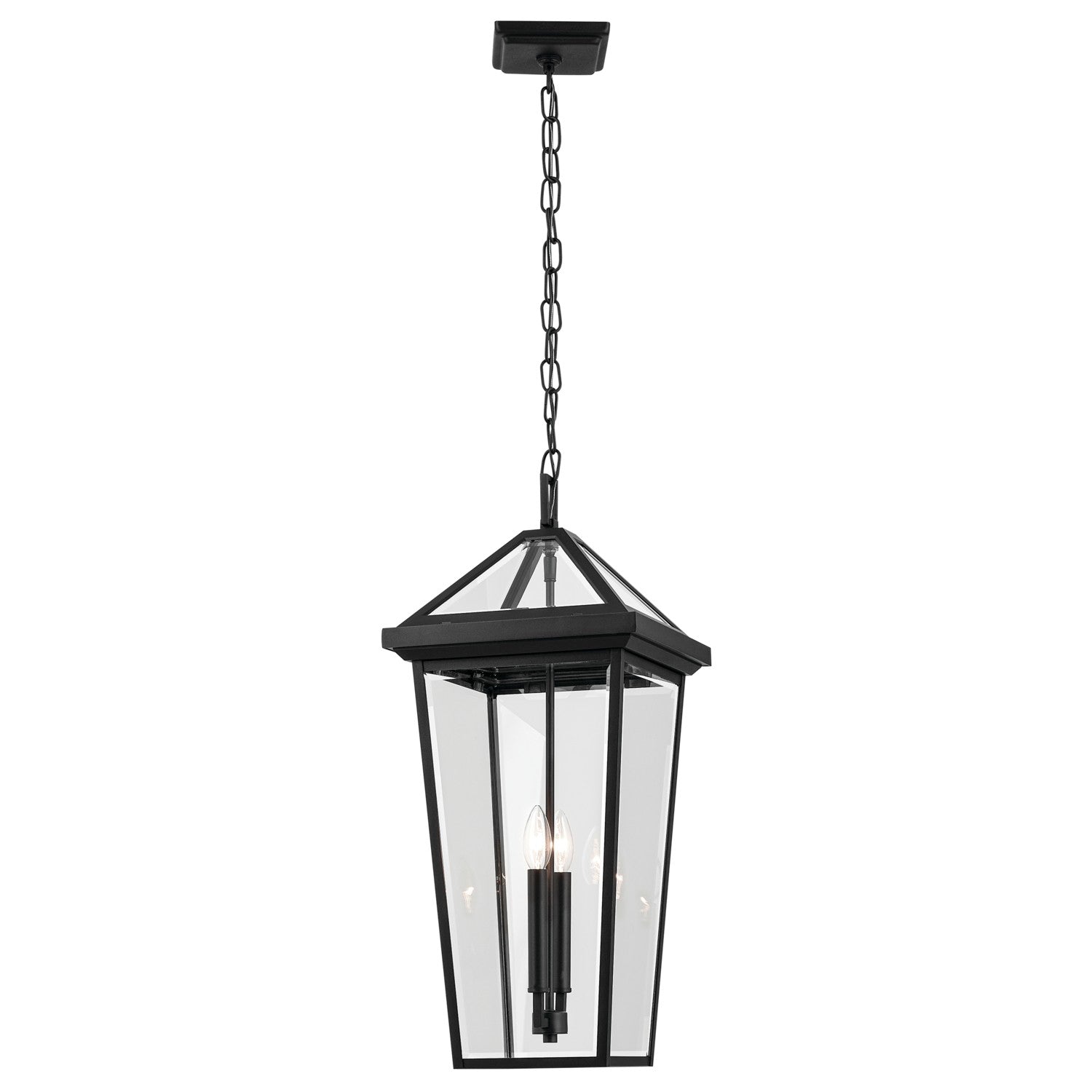 KICHLER 59130BKT Regence 26 Inch 2 Light Outdoor Pendant With Clear Glass In Textured Black