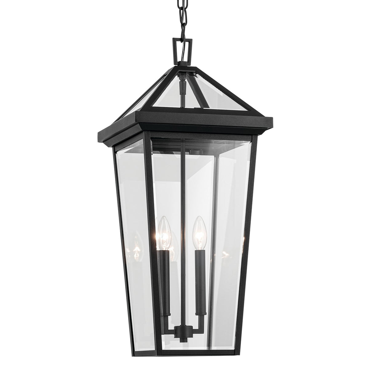 KICHLER 59130BKT Regence 26 Inch 2 Light Outdoor Pendant With Clear Glass In Textured Black