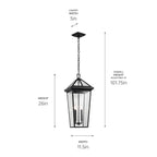 KICHLER 59130BKT Regence 26 Inch 2 Light Outdoor Pendant With Clear Glass In Textured Black