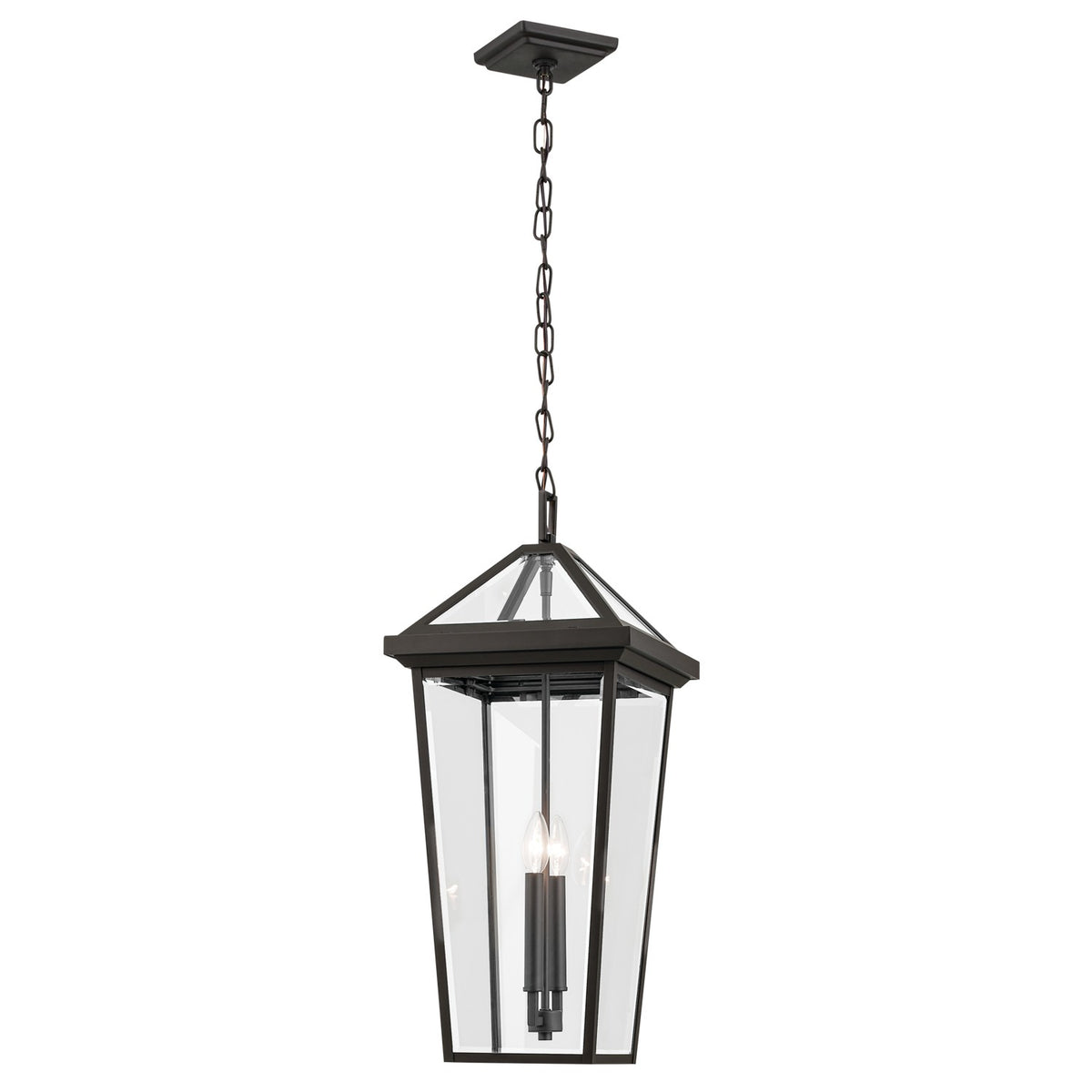 KICHLER 59130OZ Regence 26 Inch 2 Light Outdoor Pendant With Clear Glass In Olde Bronze