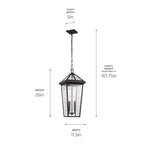 KICHLER 59130OZ Regence 26 Inch 2 Light Outdoor Pendant With Clear Glass In Olde Bronze