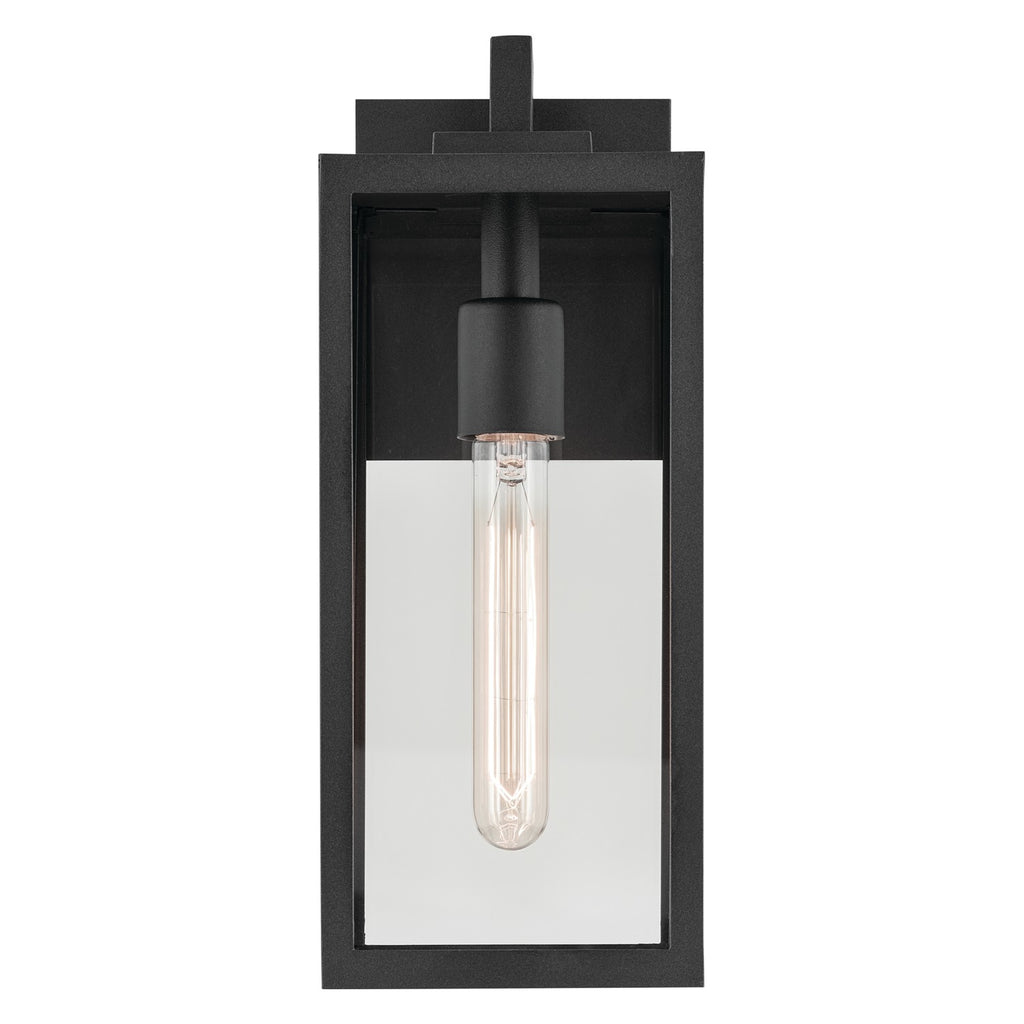 KICHLER 59111BKT Branner 14 Inch 1 Light Outdoor Wall Light With Clear Glass In Textured Black