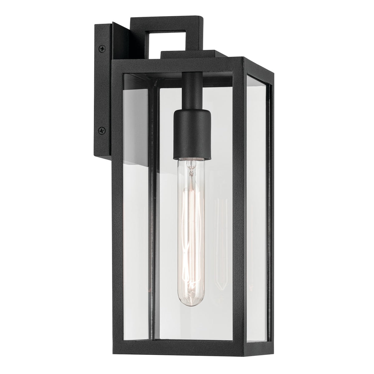 KICHLER 59111BKT Branner 14 Inch 1 Light Outdoor Wall Light With Clear Glass In Textured Black